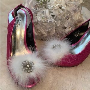 Custom Made Wedding/Prom Pink Glitter Heels